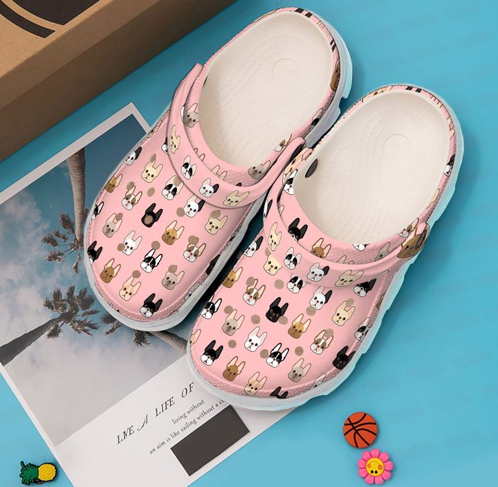 French Bulldog Crocband Pattern Crocs Clog Shoes