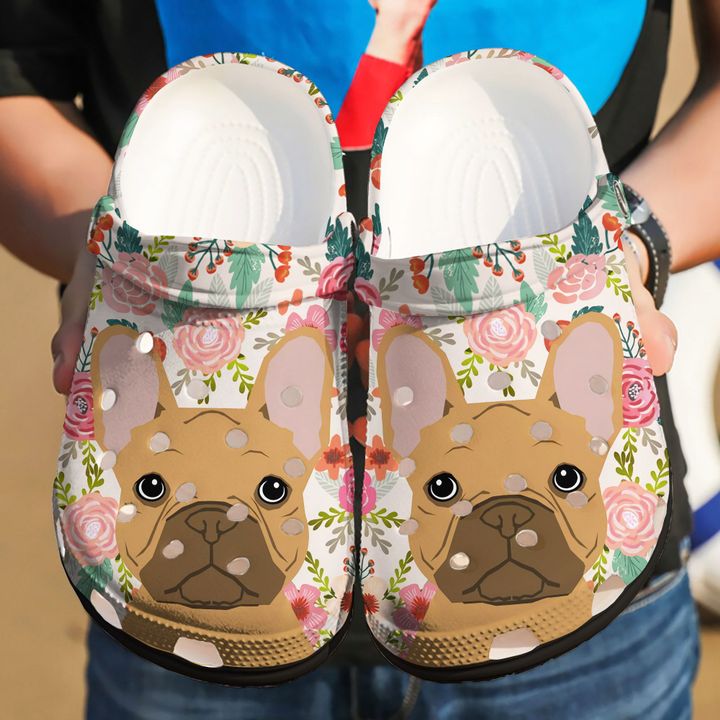 French Bulldog Floral Vibe Crocs Clog Shoes 11 French Bulldog Floral Vibe Crocs Clog Shoes