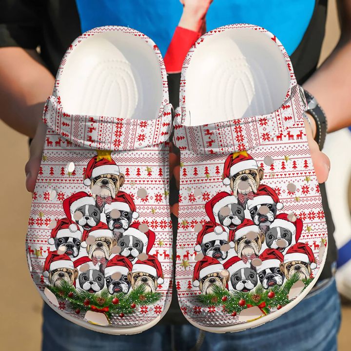 French Bulldog Merry Christmas Crocs Clog Shoes 3 French Bulldog Merry Christmas Crocs Clog Shoes