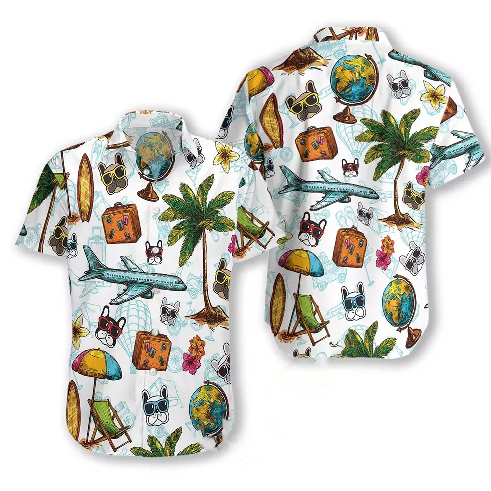 French Bulldog Sunglasses Aloha Hawaiian shirts