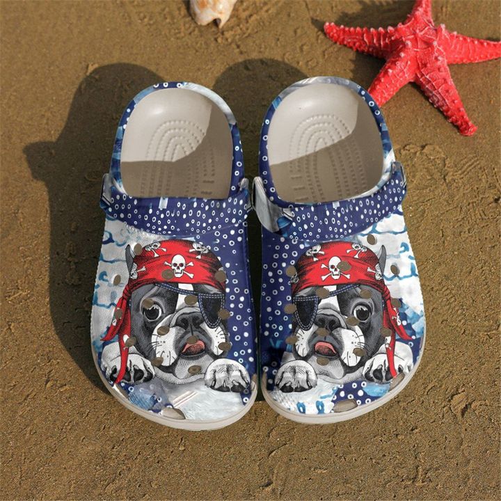 Frenchie Pirate Crocs Clog Shoes