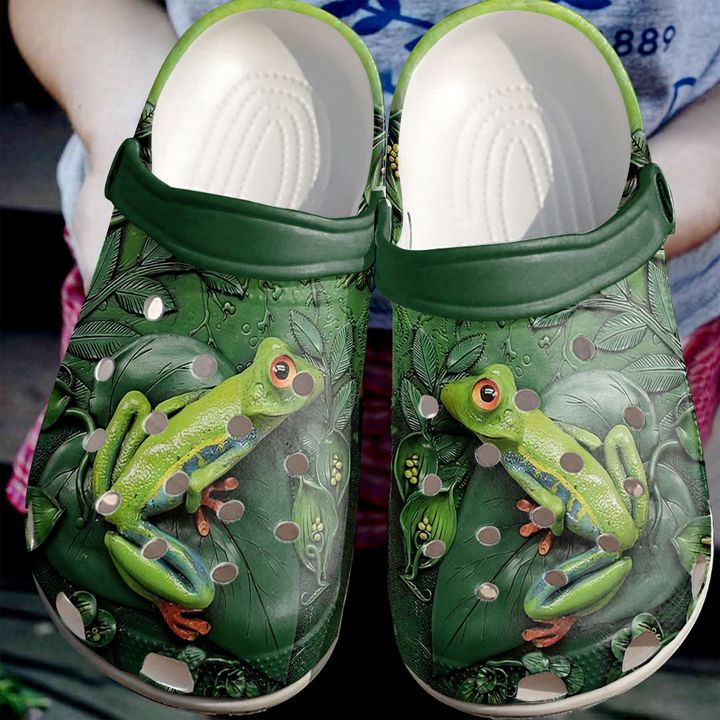 Frog Floral Crocs Clog Shoes 5 Frog Floral Crocs Clog Shoes