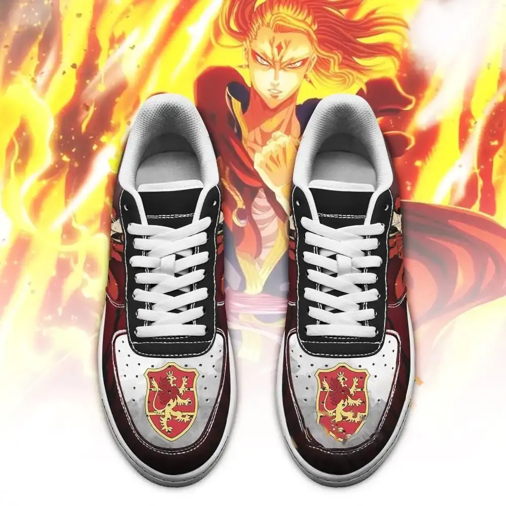Fuegoleon Vermillion Crimson Lion Knight Black Clover Anime Nike Air Force Shoes