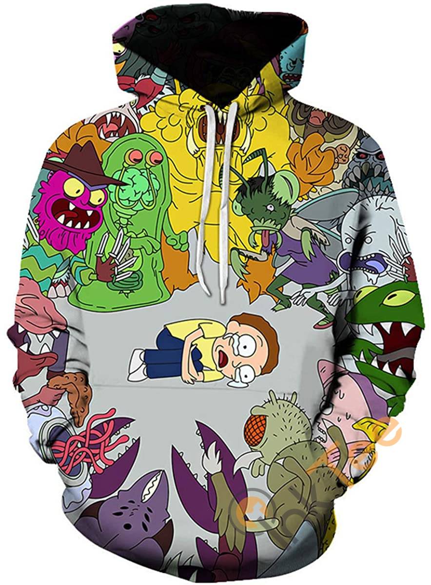 Funny Cartoon Cosplay Print Pullover With Front Pocket Hoodie 3D