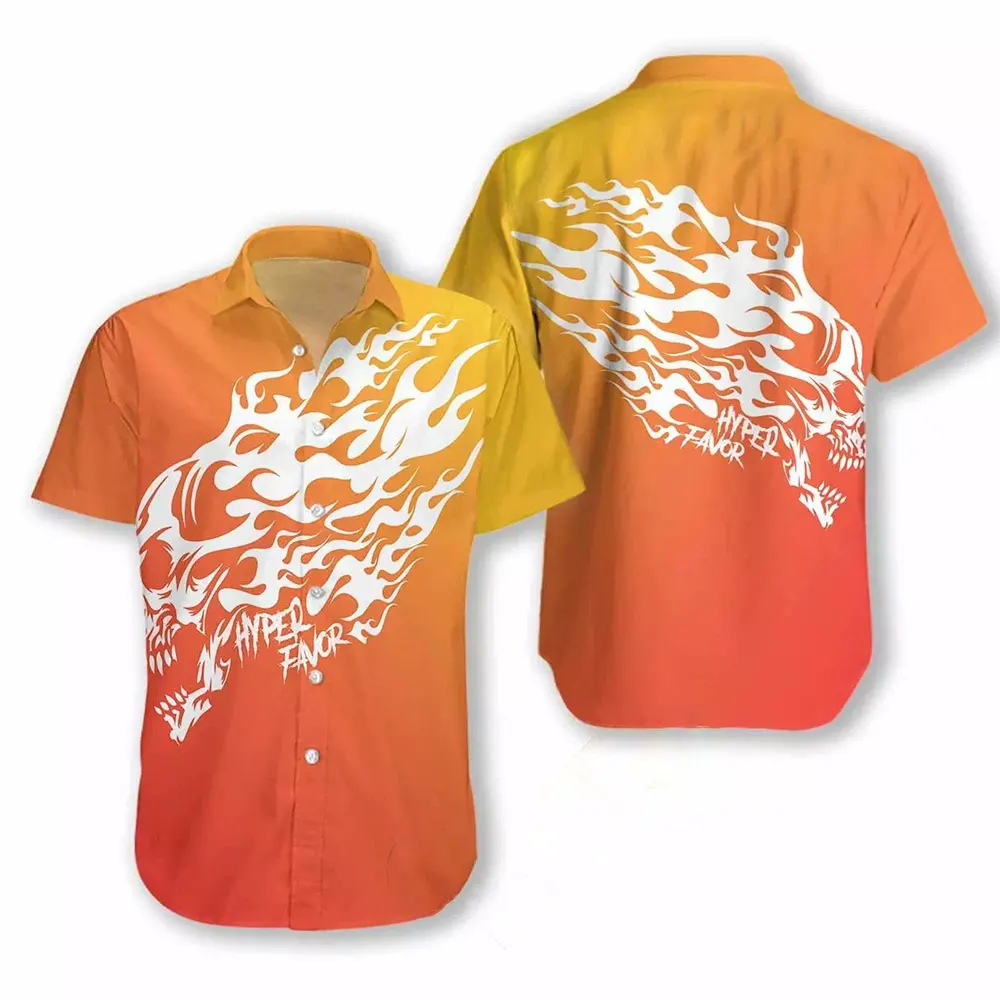 Furious Skull With Sunset Background Hawaiian shirts 3 Furious Skull With Sunset Background Hawaiian shirts