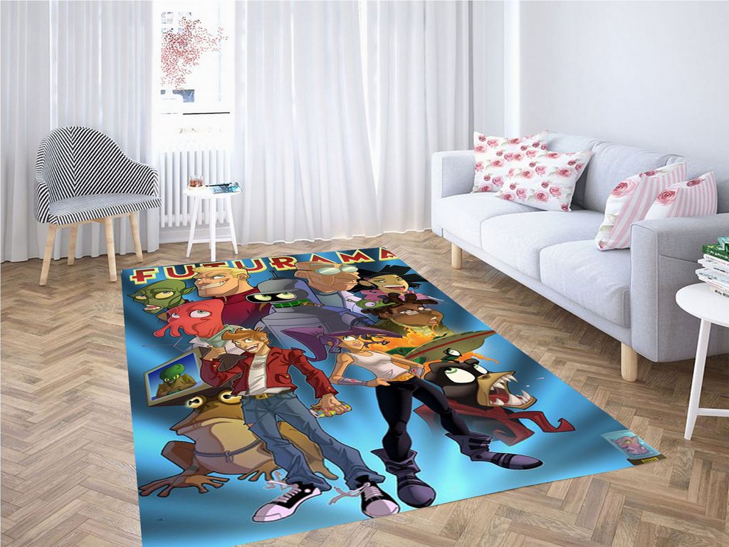 Futurama Art Style Living Room Modern Carpet Rug 3 Futurama Art Style Living Room Modern Carpet Rug