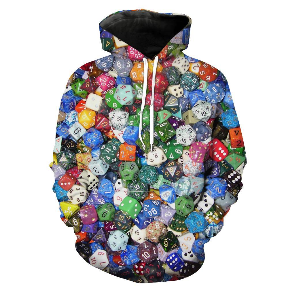 Gaming Dice Table Top Dice Hoodie 3D