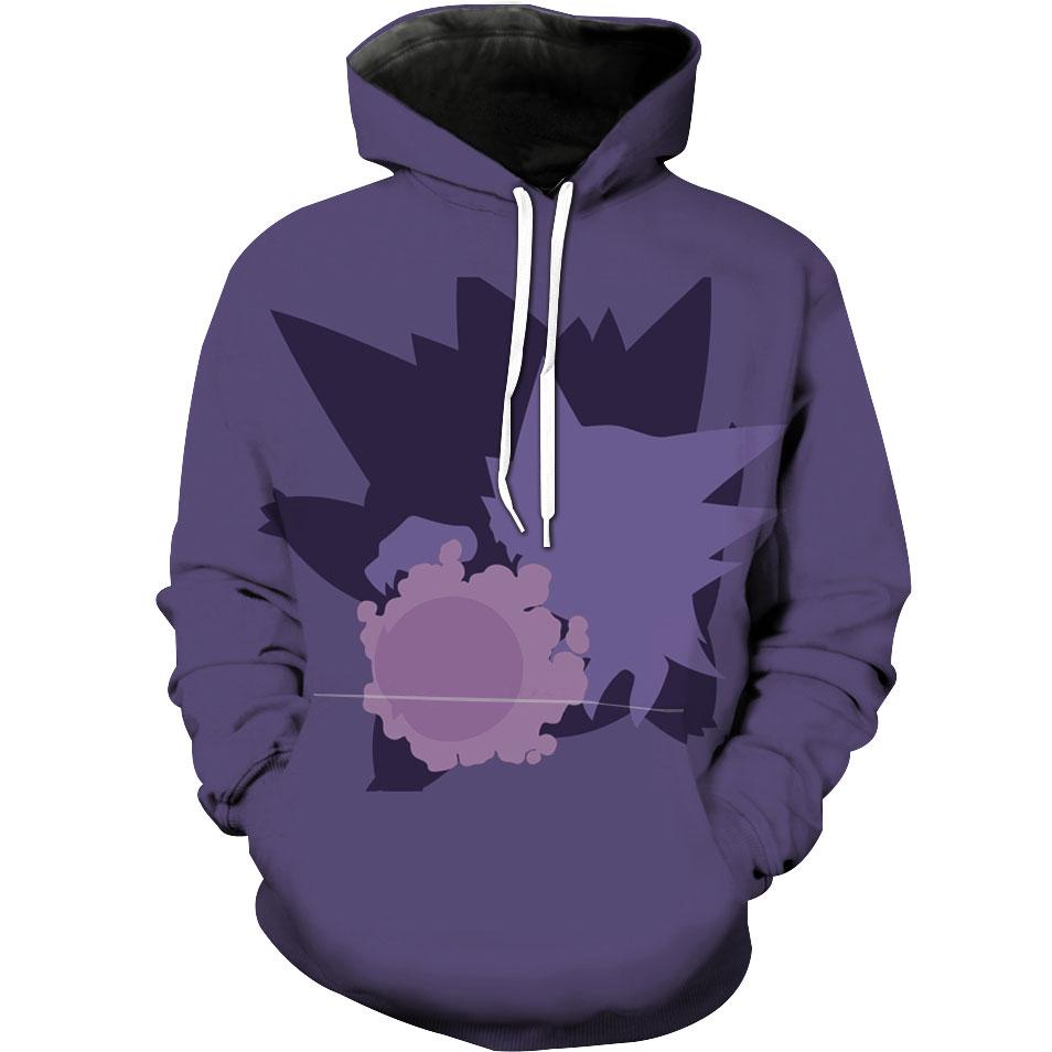 Gastly Gengar And Haunter Pokemon Hoodie 3D 2 Gastly Gengar And Haunter Pokemon Hoodie 3D