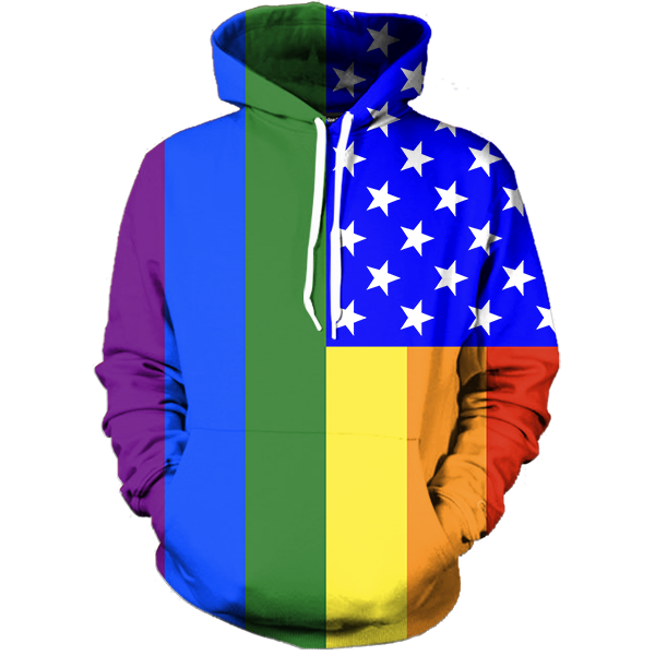 Gay Pride American Flag Flags Hoodie 3D