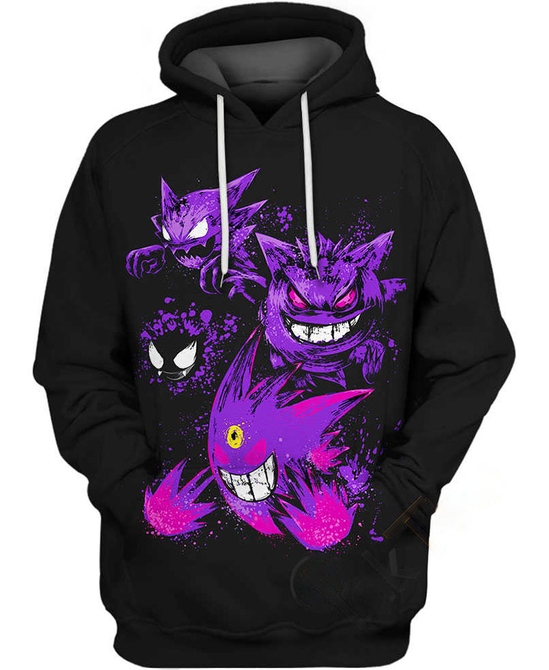 Gengar Ghost Evolution Hoodie 3D