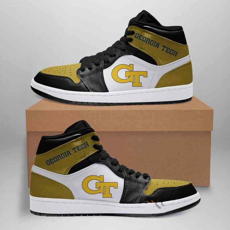 Georgia Tech Yellow Custom Air Jordan Shoes