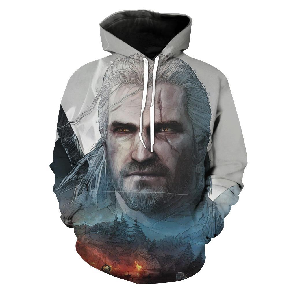 Geralt Face Witcher Geralt Hoodie 3D 3 Geralt Face Witcher Geralt Hoodie 3D