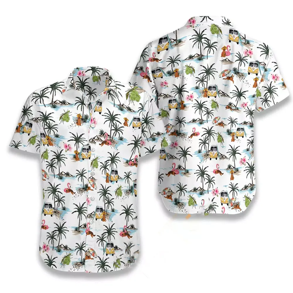 Beach Camp Seamless Pattern Hawaiian shirts