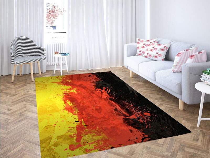 Germany Flag Abstract Brushstroke Area Rug