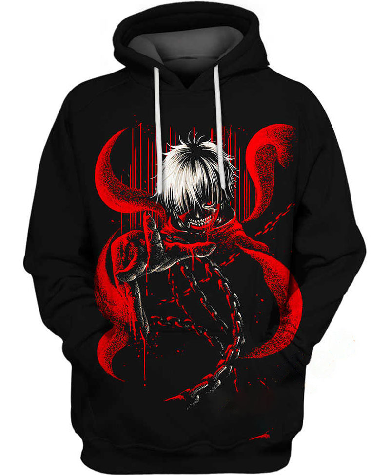 Ghostly Kaneki Ken Hoodie 3D