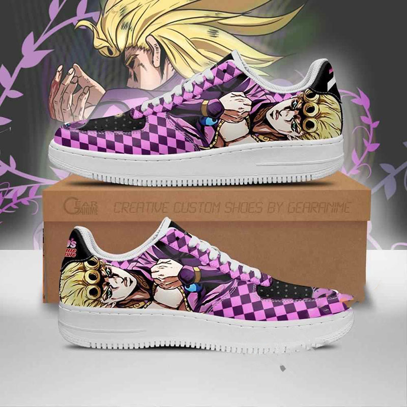 Giorno Giovanna Jojo Anime Nike Air Force Shoes
