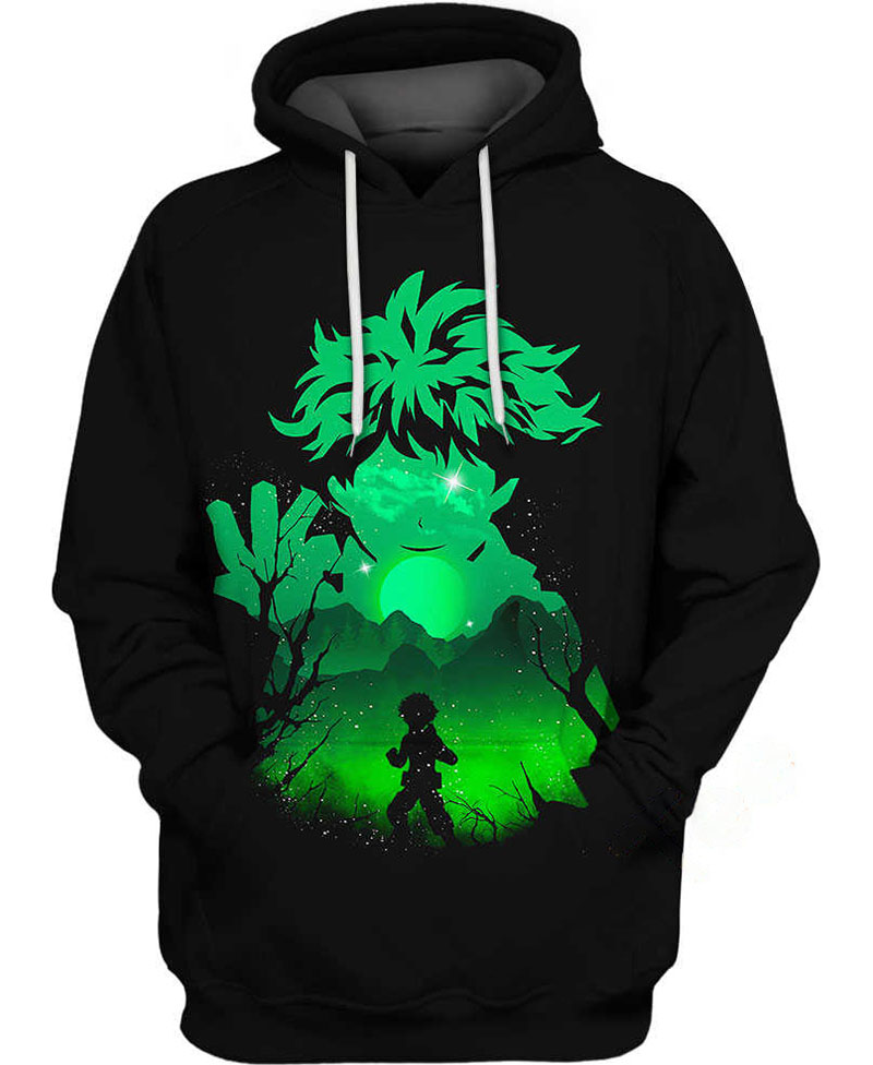 Glowing Green Heros Hoodie 3D