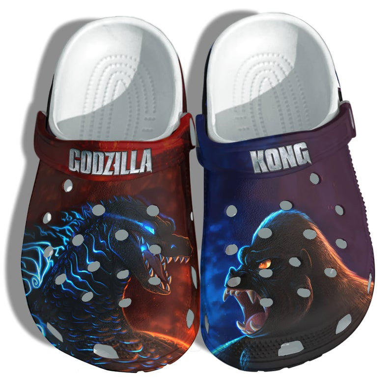 Unique Custom Name Godzilla Kong Monster Crocs Clog Shoes