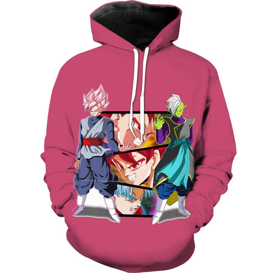 Goku Black And Zamasu Vs Vegeta And Goku Dragon Ball Hoodie 3D