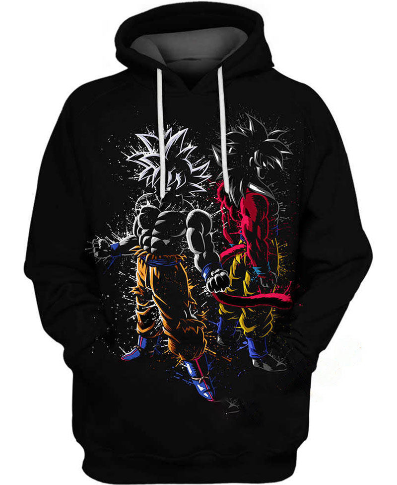 Goku Ultra Instinct And Super Saiyan Hoodie 3D