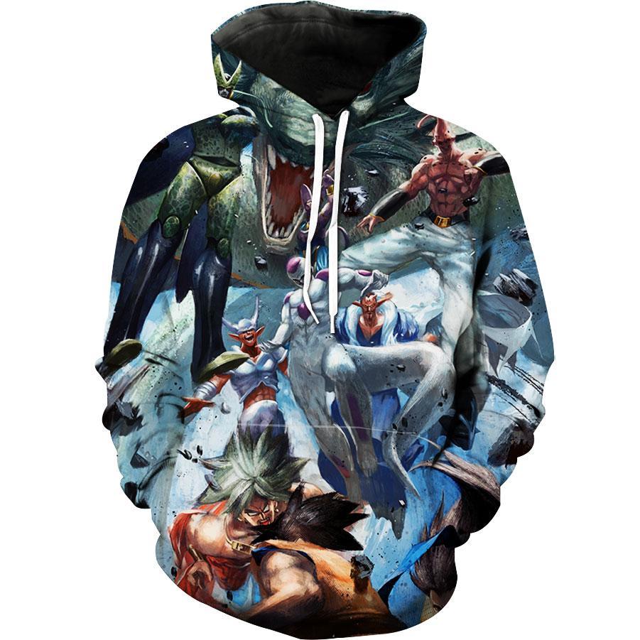 Goku Vs Everyone Dragon Ball Goku Cell Freeza Buu Hoodie 3D