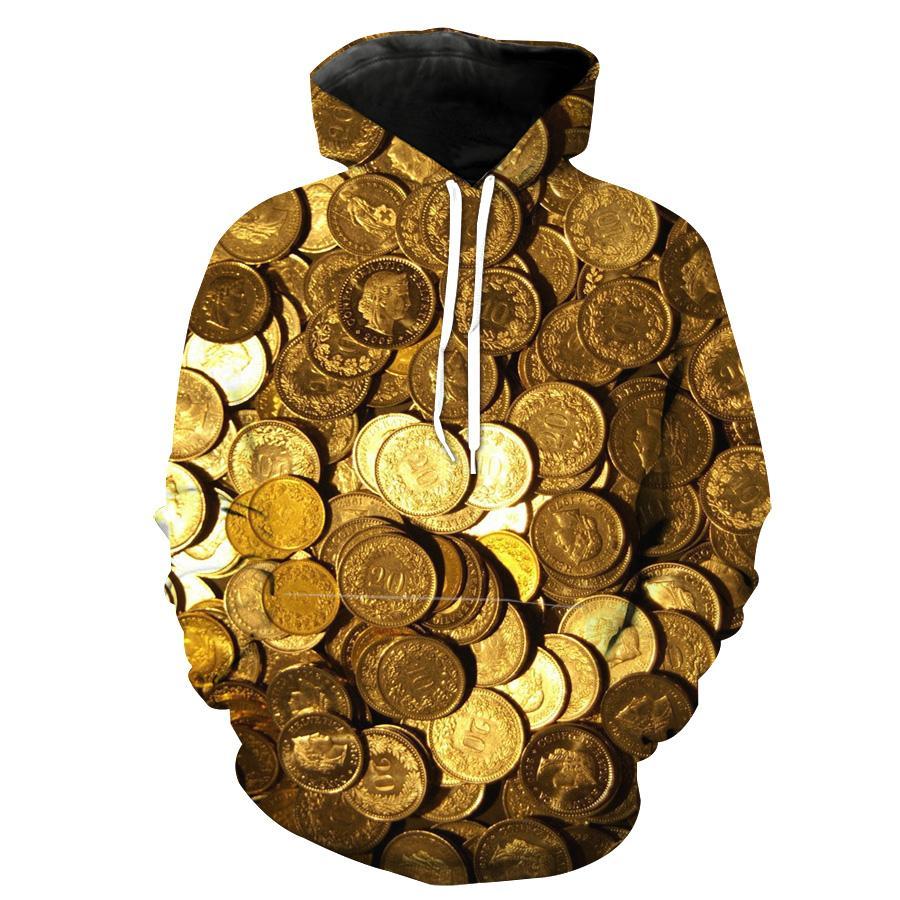 Gold Coin Cool Money Coin Hoodie 3D