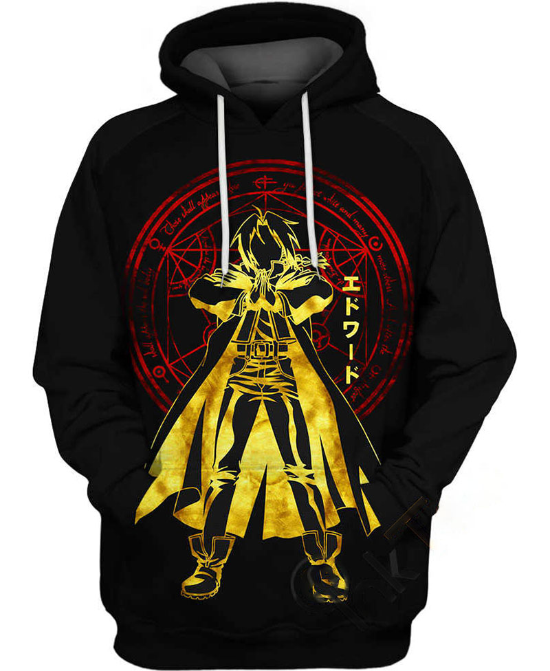 Gold Mosaic Edward Elric Hoodie 3D 2 Gold Mosaic Edward Elric Hoodie 3D