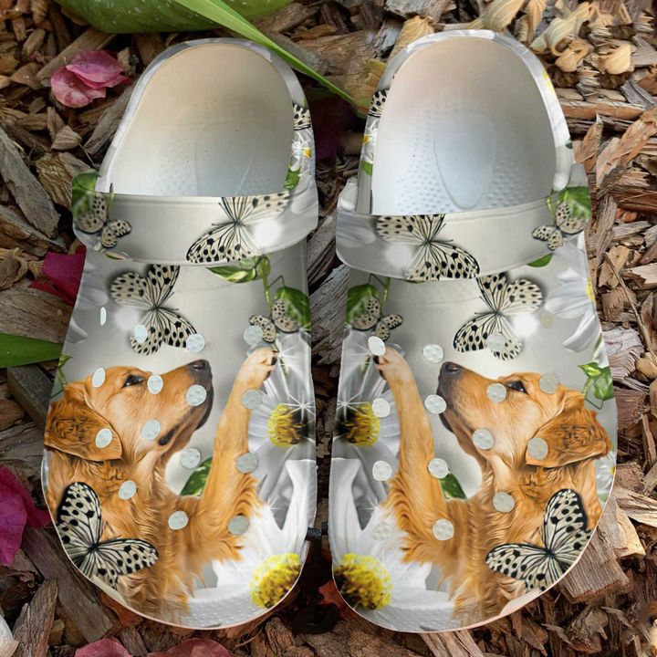 Golden Retriever Daisy Crocs Clog Shoes 9 Golden Retriever Daisy Crocs Clog Shoes