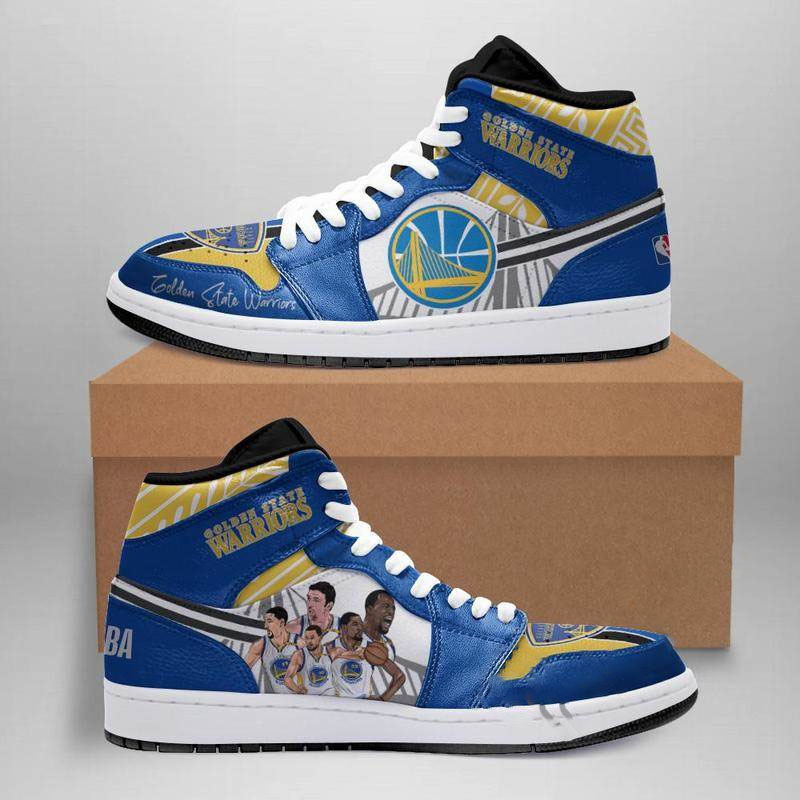 Golden State Warriors Custom Air Jordan Shoes 1 Golden State Warriors Custom Air Jordan Shoes