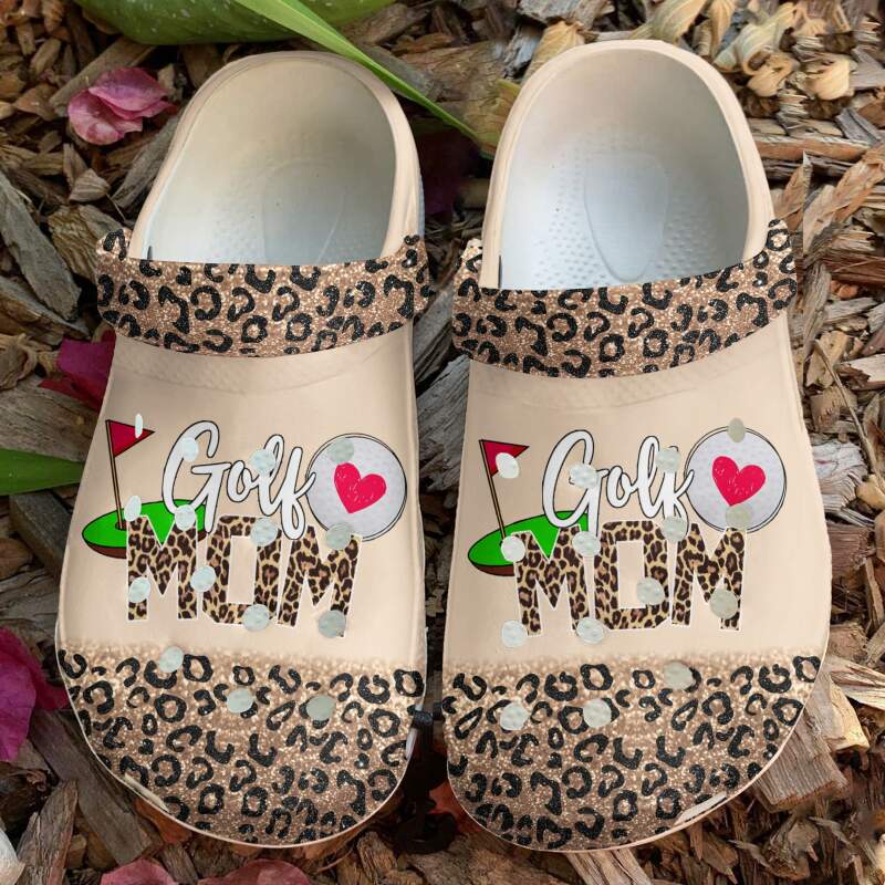 Golf Mom Cheetah Crocs Clog Shoes