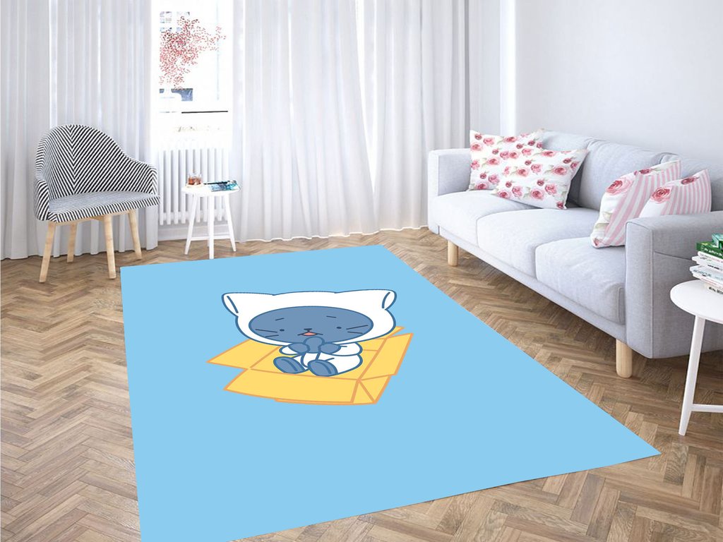 Cute Whimsical Cat Living Room Modern Carpet Rug