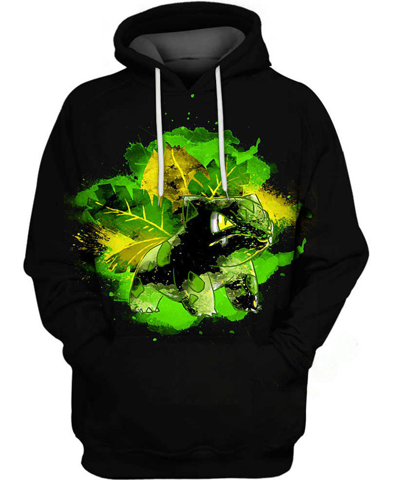 Grass Type Inspired Pokemon Hoodie 3D