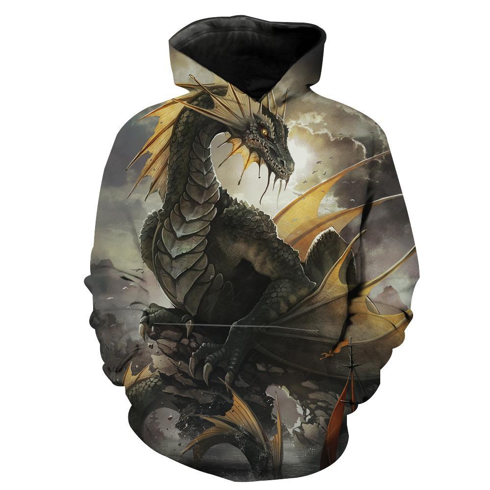 Green Dragon Fantasy Hoodie 3D