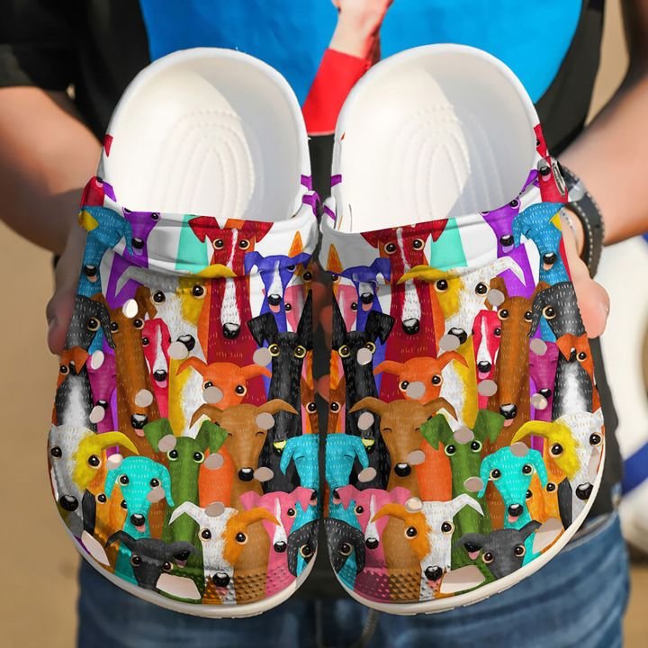 Greyhound Colourful Greyhounds Crocs Clog Shoes