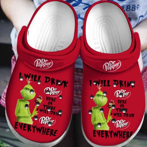 Grinch I Will Drink Dr Pepper Here Or There I Will Drink Dr Pepper Everywhere Crocs Clog Shoes 7 Grinch I Will Drink Dr Pepper Here Or There I Will Drink Dr Pepper Everywhere Crocs Clog Shoes