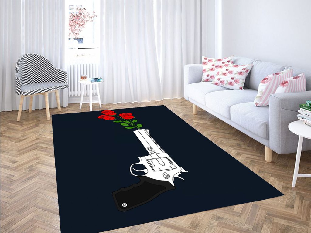 Guns and Roses Living Room Modern Rug