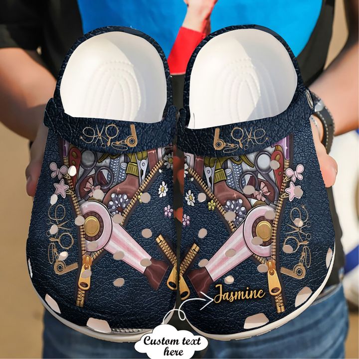 Hairstylist Personalized Zipper Crocs Clog Shoes