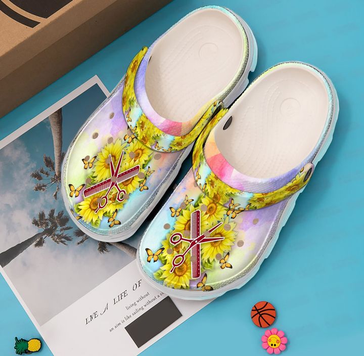 Hairstylist Rainbow Crocs Clog Shoes