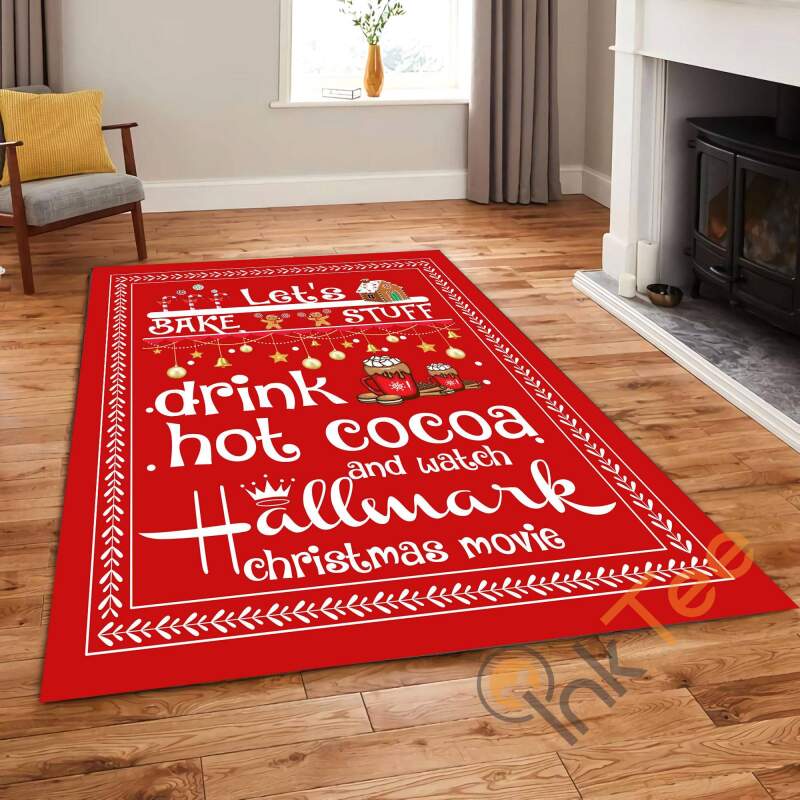 Hallmark Christmas Movie Let’s Bake Stuff Cocoa Living Room Bedroom Red Rug