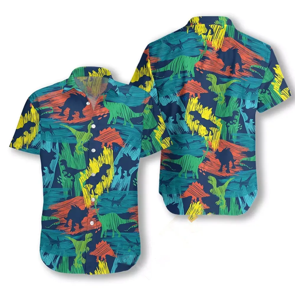 Hand-drawn Color Plates Hawaiian shirts 4 Hand-drawn Color Plates Hawaiian shirts