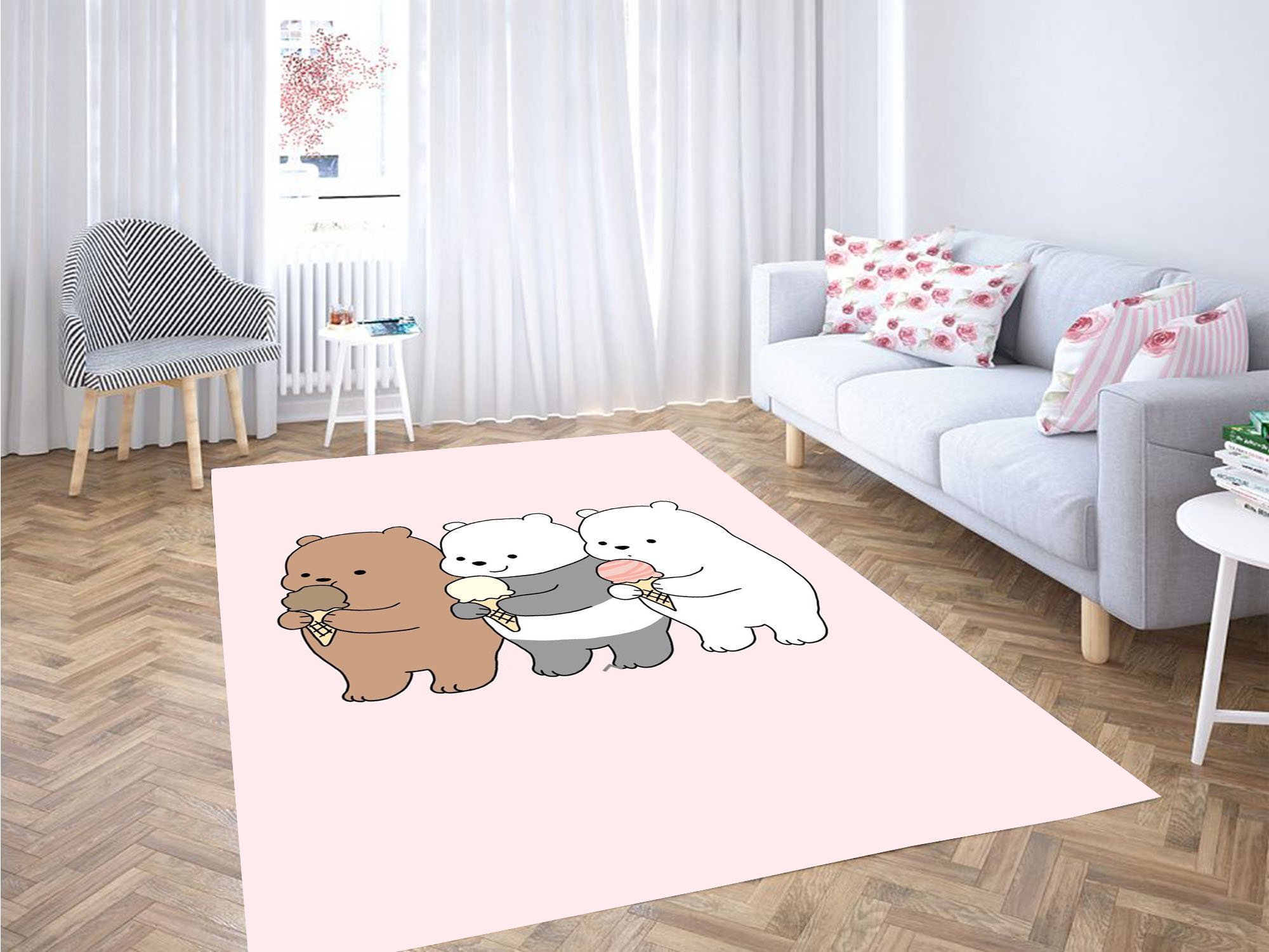 Happiness We Bare Bears Carpet Rug 1 Happiness We Bare Bears Carpet Rug