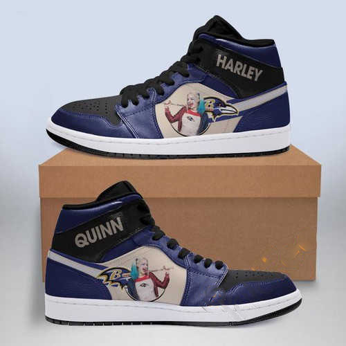Harley Quinn Baltimore Ravens Jordan Custom Air Jordan Shoes