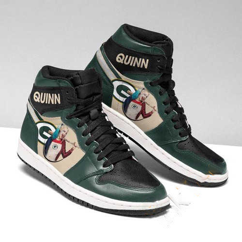 Harley Quinn Green Bay Packers Jordan Custom Air Jordan Shoes 10 Harley Quinn Green Bay Packers Jordan Custom Air Jordan Shoes