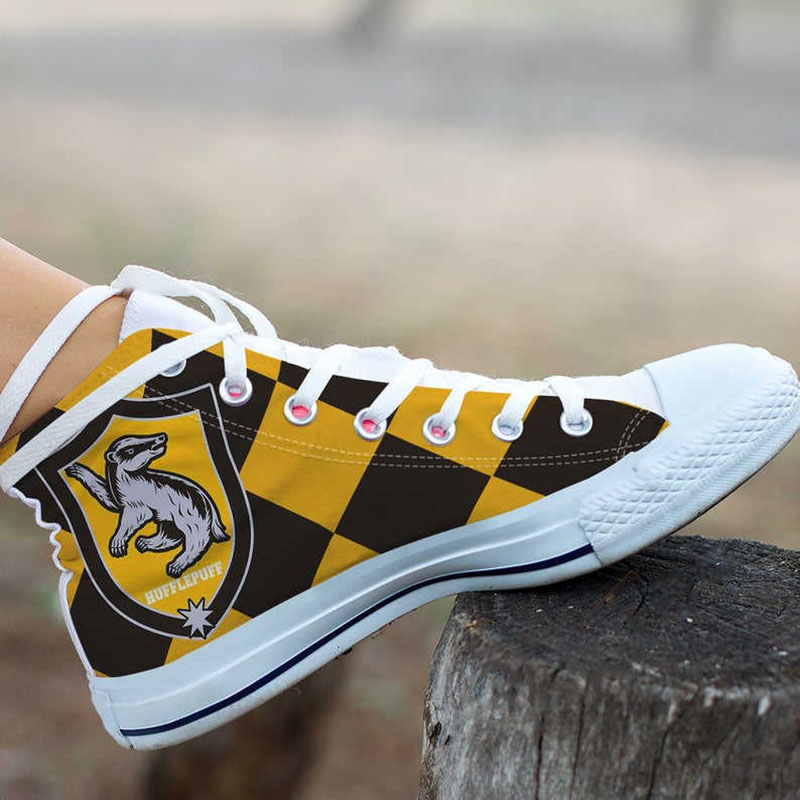 Harry Potter Custom Hufflepuff Wizards Movie High Top Shoes 6 Harry Potter Custom Hufflepuff Wizards Movie High Top Shoes