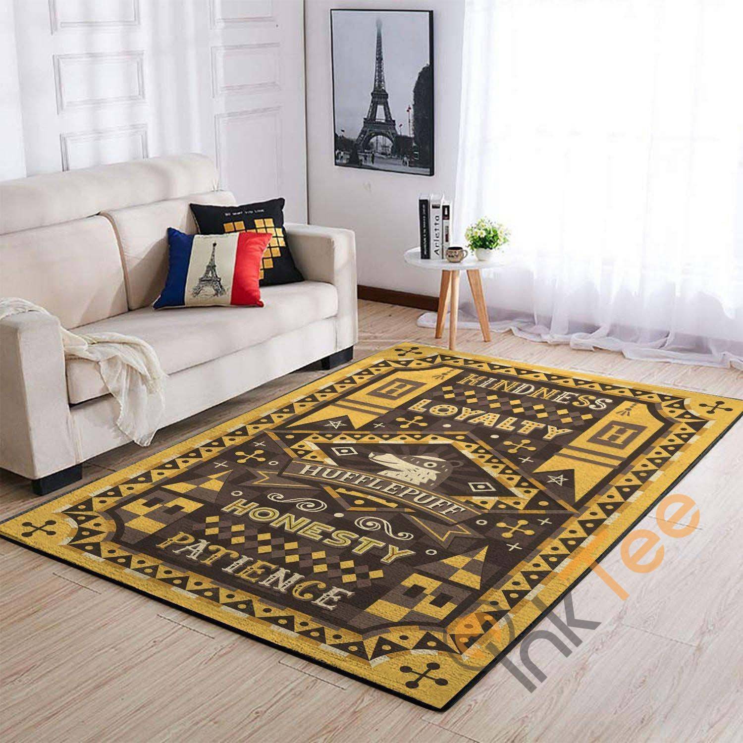 Harry Potter Hufflepuff Living Room Carpet Floor Decor Beautiful Gift For Potter’s Fan Hogwarts Rug