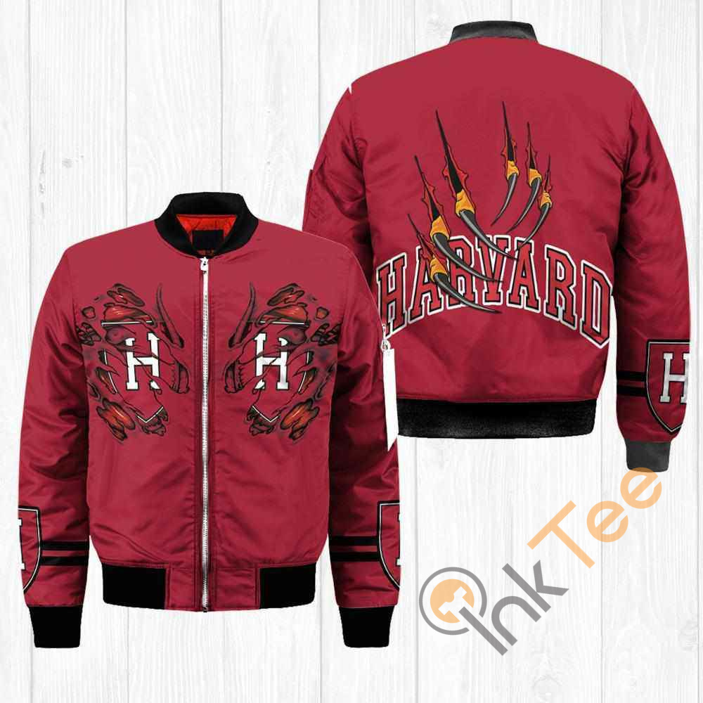 Harvard Crimson NCAA Claws Apparel Best Christmas Gift For Fans Bomber Jacket