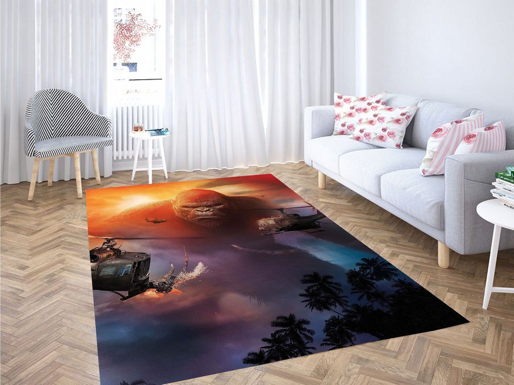 Helicopter Kong Skull Island Living Room Modern Carpet Rug