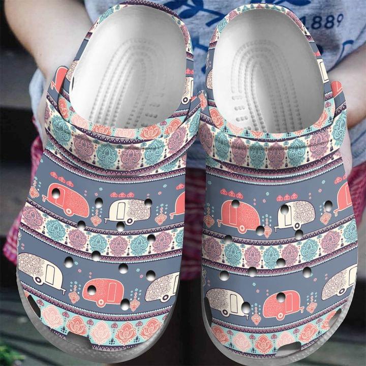 Hippie Camper Crocs Clog Shoes