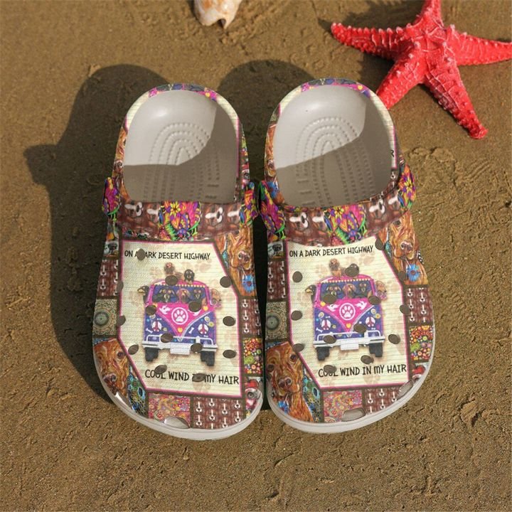 Hippie Dachshund Crocs Clog Shoes 3 Hippie Dachshund Crocs Clog Shoes