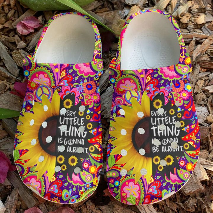 Hippie Everything Is Gonna Be Alright Crocs Clog Shoes 2 Hippie Everything Is Gonna Be Alright Crocs Clog Shoes